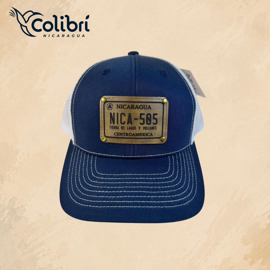 Gorra Nica 505 con Parche de Cuero (azul)