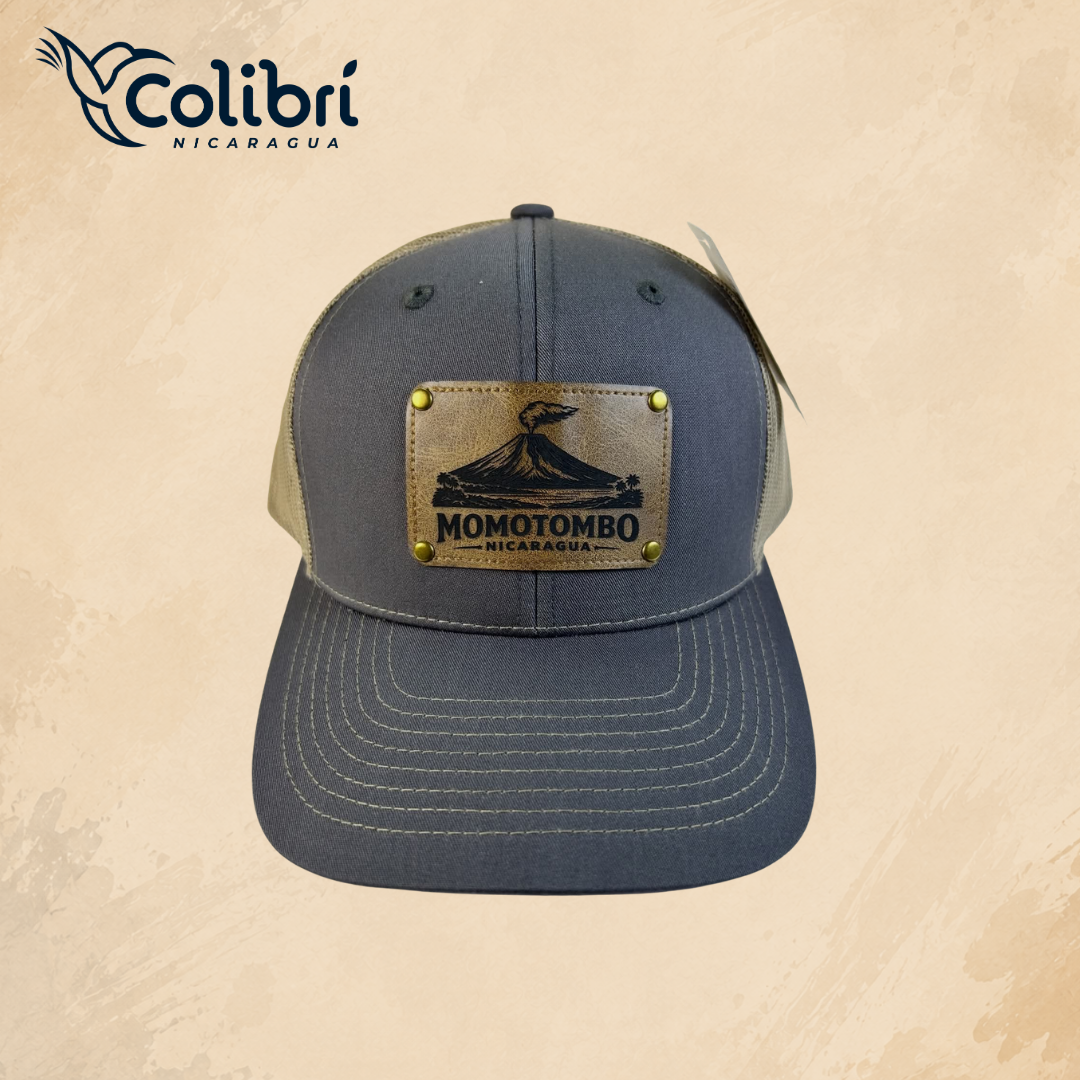 Gorra Momotombo Parche de Cuero (Gris)