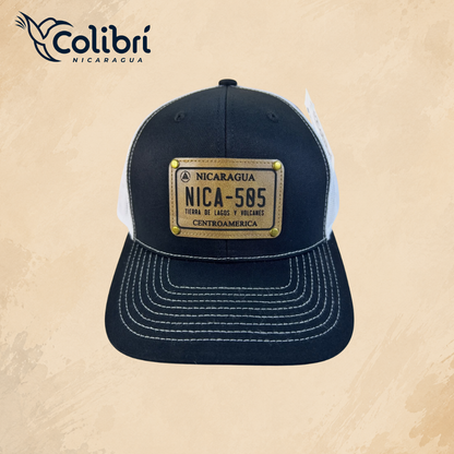 Gorra Nica 505 Parche Cuero (negro / blanco)