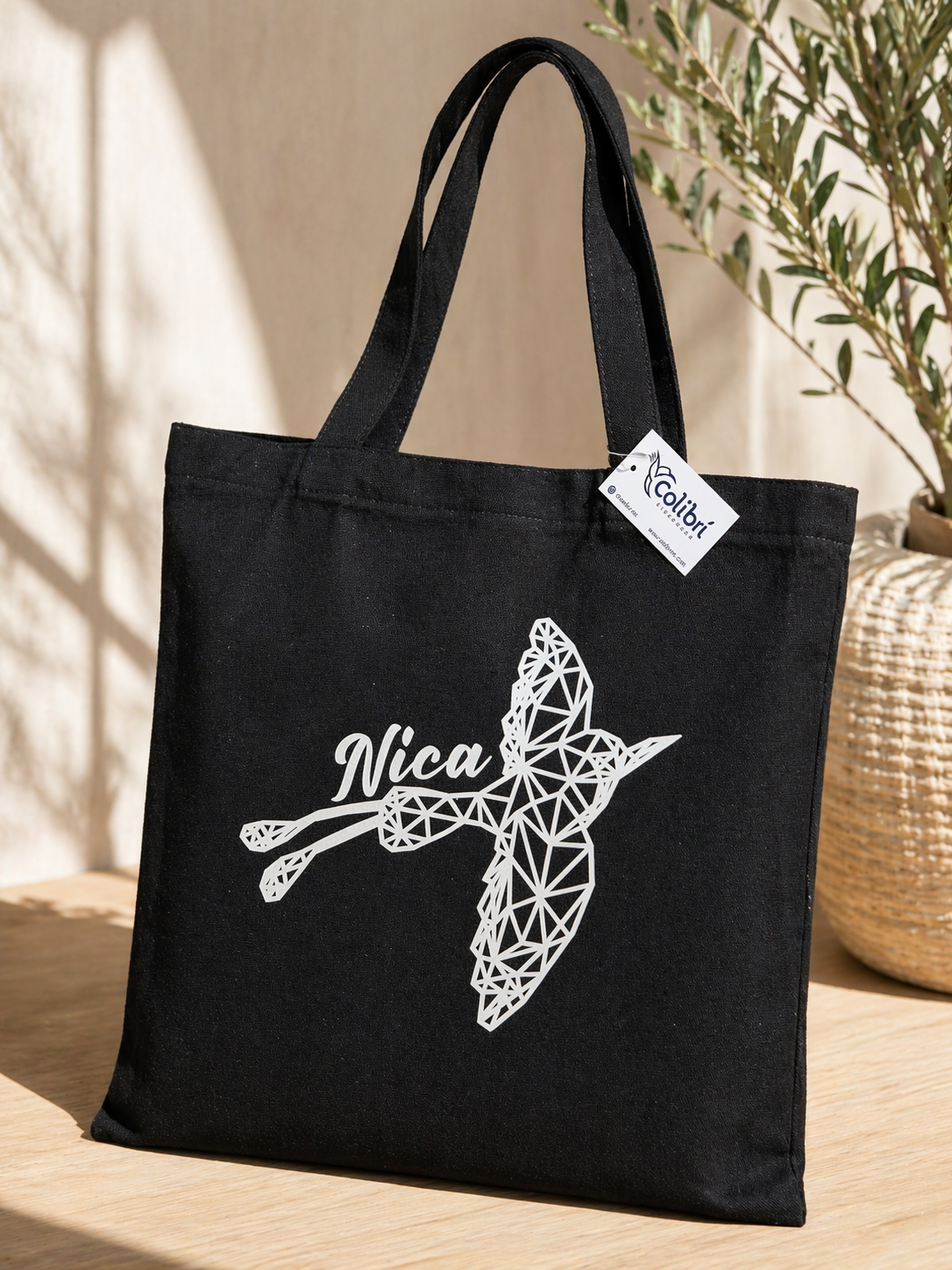 Totebag Guardabarranco Geometrico Negro