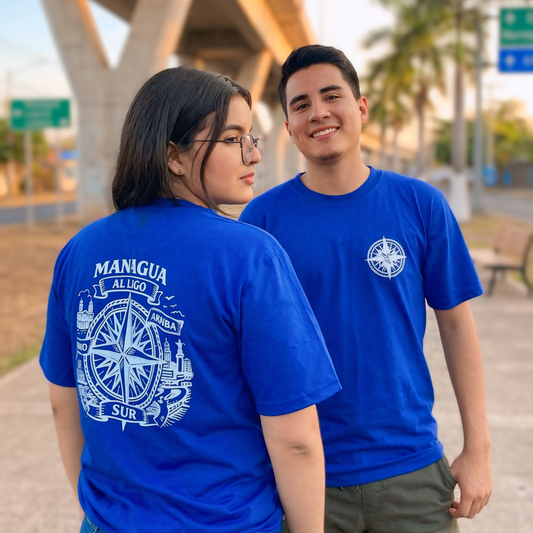 Camiseta Brújula Managua Azul